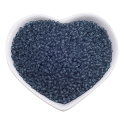 Серый Fgb 12/0 прозрачный стеклянный бисер, матовый стиль, круглые, серые, 2x1.5 мм, отверстие : 0.8 мм, около 11200 шт / упаковка