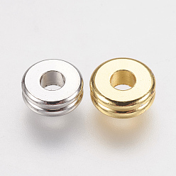 (52) Непрозрачная лаванда Spacer бисер латунные, пончик, разноцветные, 6x2 мм, отверстие : 2 мм