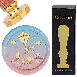 Kite Латунные восковые печати с деревянной ручкой, для diy scrapbooking, воздушный змей, 25 мм