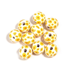 Золотистый Древесина европейского бисера, круглые, золотые, 16 мм, отверстие : 4 мм, 10 шт / комплект