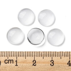Clear Transparent Glass Cabochons, Clear Dome Cabochon for Cameo Photo Pendant Jewelry Making, Clear, 9.5~10x3.5mm