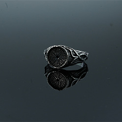 Color de Acero Inoxidable Anillos vintage de acero inoxidable para hombre, rondo, color acero inoxidable, tamaño de EE. UU. 304 (9 mm)