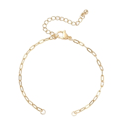 Золотой 2.5мм 304 изготовление браслета-цепочки из нержавеющей стали со скрепками, золотые, 6-3/4 дюйм (17 см)