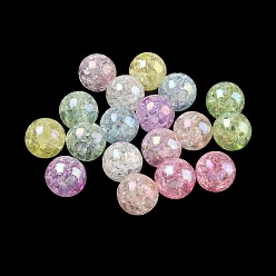 Mixed Color Transparent Crackle Acrylic Beads, Round, AB Color Plated, Mixed Color, 11.5mm, Hole: 2.5mm, about 500pcs
