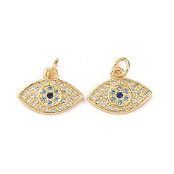 Horse Eye Латунные микро проложить кубического циркония подвески, стойки покрытие, долговечный, без свинца и без кадмия, реальный 18 k позолоченный, с целью перехода в кольце, лошадиный глаз , 11.5x15.5x2 мм, отверстие : 3.5 мм