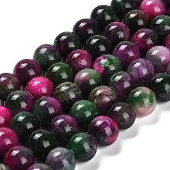 Желтый Нефрит Естественный желтый нефрит бисер нитей, круглые, окрашенные, имитация турмалина, 10~10.5 мм, отверстие : 1 мм, около 39~40 шт / нитка, 15.43~15.91'' (39.2~40.4 см)