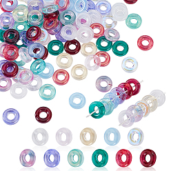 (52) Непрозрачная лаванда 110 шт. 11 цвета европейские бусины лэмпворк, бусины с большим отверстием, плоско-круглые, разноцветные, 10x3 мм, отверстие : 4 мм, 10 шт / цвет