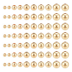 Золотой 360 шт. 5 стили латунные бусины-проставки, круглые, золотые, 2~6 мм, отверстие : 0.8~1.4 мм