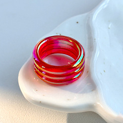 (123L) Белый крем непрозрачный блеск Пластиковые кольца для женщин, полоса, огнеупорный кирпич, внутренний диаметр: 18 мм