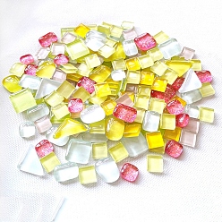 Желтый Блестящая стеклянная мозаика, мозаика неправильной формы, для поделок из мозаики своими руками, рамки для картин и многое другое, желтые, 10 мм, о 160 шт / комплект