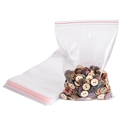 Прозрачный Пластиковые сумки на молнии, многоразовые упаковочные пакеты, верхнего уплотнения, мешок с самоуплотнением, прямоугольные, прозрачные, 24x16 см, односторонняя толщина: 2 мил(0.05мм)