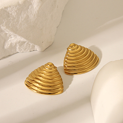 Shell Shape Серьги-гвоздики из нержавеющей стали с геометрической текстурой и неровной формой, золотые, формы раковины, 304 мм