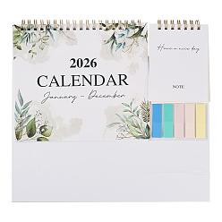 Темный Морско-зеленый 2026 Настольный календарь, с блокнотом и стикерами, школьные офисные принадлежности, темно-зеленый, 79x257x190 мм