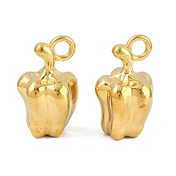 Real 20K Gold Plated 304 подвески из нержавеющей стали, очарование болгарского перца, ионное покрытие (ip), реальный 20 k позолоченный, 17.5x10x10 мм, отверстие : 2.4 мм