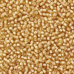 (948) Inside Color Amber/Cream Lined TOHO Round Seed Beads, Japanese Seed Beads, (948) Inside Color Amber/Cream Lined, 11/0, 2.2mm, Hole: 0.8mm, about 5555pcs/50g