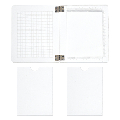 Clear Acrylic Stamp Platform Tool, with Grid Lines and Stamp Blocks, for Card Making Scrapbooking and Other Paper Crafts, Clear, 15.3~19.3x10.8~15.4x0.4~1.5cm, 3pcs/set