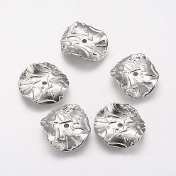 Platinum CCB Plastic Beads, Twisted Leaf, Platinum, 26.5x26x5mm, Hole: 2mm