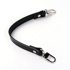Schwarz Taschenriemen aus Rindsleder, mit Alu-Drehverschlüsse, Wohnung, Taschenersatzzubehör, Schwarz, 33.5x1.8x0.4 cm