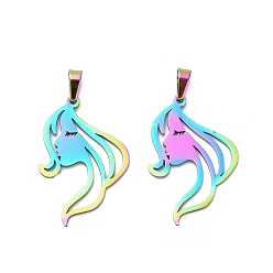 Rainbow Color 304 подвески из нержавеющей стали, Профильные подвески, Радуга цветов, 29x20x1 мм, отверстие : 5x3 мм