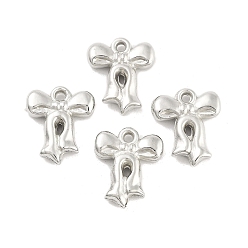 Platinum CCB Plastic Pendant, Bowknot, Platinum, 16x13x3mm, Hole: 1.5mm, about 1851pcs/500g
