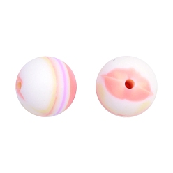 Разноцветный Круглые бусины из пищевого силикона, красочный, 15 мм