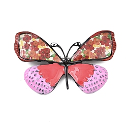 Красный Эмалированные булавки-бабочки, булавки из сплава для лацканов одежды рюкзака, красные, 45x69 мм