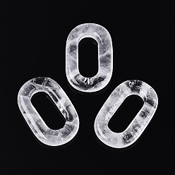 Хрусталь Природного кварца хрустальных подвесок, подвески овальные, 38.5~40x24~25.5x5.5~7 мм, внутренний диаметр: 25~25.5x10~10.5 мм