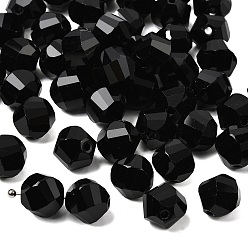 Черный К 9 стекло, имитация Австрийские кристаллические шарики, класс AAA, граненые, многоугольник, чёрные, 10 мм, отверстие : 0.9~1 мм