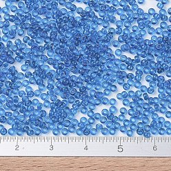(RR149) Transparent Capri Blue MIYUKI Round Rocailles Beads, Japanese Seed Beads, (RR149) Transparent Capri Blue, 11/0, 2x1.3mm, Hole: 0.8mm, about 1100pcs/bottle, 10g/bottle