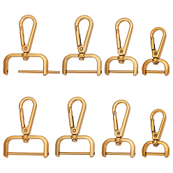 Античное Золото 8 шт. 4 стили тибетский стиль цинковый сплав поворотный карабин-лобстер, поворотный карабин-лобстер, античное золото , 4.8~6.2x2.8~4.75x0.7~0.8 см, отверстие : 21~27.5x10~11.5 мм, Внутренний диаметр: 1.9~3.8x0.5~1 cm, 2 шт / стиль