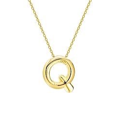 Letter Q 304 тросовая цепочка из нержавеющей стали с подвесками в виде букв, Буква Q, 17.72 дюйм (45 см)