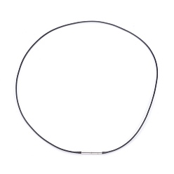 Black Waxed Cord Necklace Making, with Stainless Steel Clasps, Black, 18.11 inch(46cm), 1.3mm