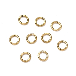 Real 18K Gold Plated 304 Stainless Steel Open Jump Rings, Real 18K Gold Plated, 4x0.6mm, Inner Diameter: 2.3mm, 22 Gauge