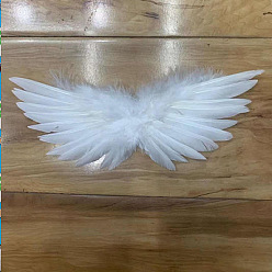 Белый Мини-кукла с перьями ангела и крыльями, с полиэфирной веревкой, Для изготовления кукол своими руками, реквизит для фотосъемки, украшения, аксессуары, белые, 90x210 мм