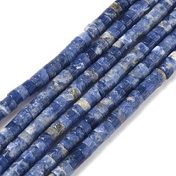 Содалитовое Природный содалит бисер нитей, плоско-круглые, 4x2 мм, отверстие : 1 мм, около 169 шт / нитка, 14.96'' (38 см)