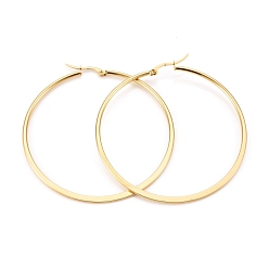 Золотой 304 серьги из нержавеющей стали, гипоаллергенные серьги, кольцо, золотые, 67x2 мм, 12 датчик, штифты : 1x0.8 мм