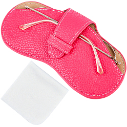 Индийский Красный 1чехол для очков из искусственной кожи, для очков, солнцезащитные очки протектор, с 1квадратной салфеткой для чистки очков из замшевого волокна, Индийская красная, сгиб: 87x175x8 мм, развернуть: 163x175x8 мм