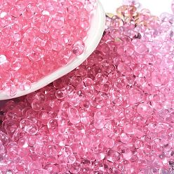 Ярко-Розовый Прозрачные акриловые бусины, арахис, ярко-розовый, 4x6.5x3 мм, отверстие : 1.2 мм, Около 11500 шт / 500 г