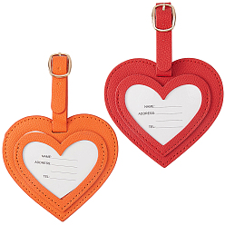 (52) Непрозрачная лаванда 2 шт 2 цвета бирки для багажных сумок из искусственной кожи, кожаные этикетки для путешествий, бирки с именами чемоданов, сердце, разноцветные, 129~143 мм, 1 шт / цвет