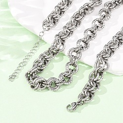 Нержавеющая Сталь Цвет 8мм 304 ожерелье из нержавеющей стали с двойной витой цепочкой-роло для женщин, не тускнеет, цвет нержавеющей стали, 14.57 дюйм (37 см)
