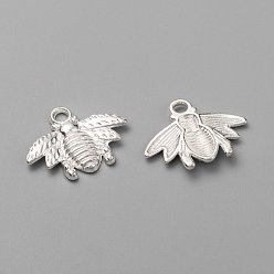 Серебро Сплавочные подвески тибетского стиля, без кадмия, без никеля и без свинца, Пчелы, серебряные, 16.5x21.5x3 мм, отверстие : 2 мм