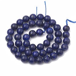 Lapis Lazuli Natural Lapis Lazuli Beads Strands, Dyed, Round, 8mm, Hole: 1mm, about 45~48pcs/strand, 14.96 inch