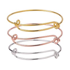 Couleur Mélangete Bracelets en laiton réglables faisant, couleur mixte, 2-1/2 pouces (64 mm), 15 pièces / kit