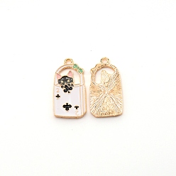 Black Zinc Alloy Enamel Penadnt, with Cat Pattern, Black, 29.5x15x2mm, Hole: 2mm