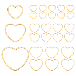 Золотой 36 шт. 3 стили 201 соединительные кольца из нержавеющей стали, сердце, золотые, 10.5~18x12~19.5x1 мм, 12 шт / стиль
