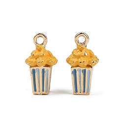 Popcorn Подвески из латунного сплава, с эмалью, стойки покрытие, золотые, попкорн, 15.5x9x9 мм, отверстие : 1.6 мм