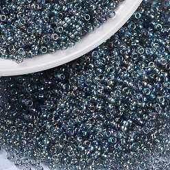 (RR249) Transparent Gray AB MIYUKI Round Rocailles Beads, Japanese Seed Beads, 15/0, (RR249) Transparent Gray AB, 1.5mm, Hole: 0.7mm, about 27777pcs/50g