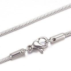 Stainless Steel Color Non-Tarnish 304 Stainless Steel Herringbone Chain Necklaces, with Lobster Claw Clasps, Stainless Steel Color, 19.6 inch(50cm)