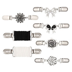 (52) Непрозрачная лаванда 7 шт. 7 стили зажимы для кардигана из сплава, зажимы воротника свитера, разнообразные, разноцветные, 110~126 мм, 1 шт / стиль