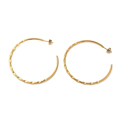 Настоящее золото 18K Ионное покрытие (ip) 304 серьги-гвоздики из нержавеющей стали для женщин, кольцо, реальный 18 k позолоченный, 56x2 мм